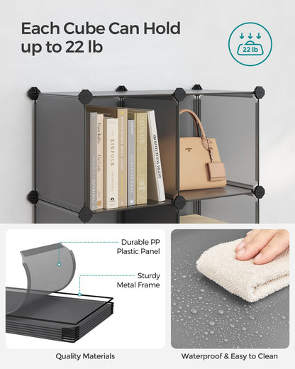 Cube Storage Organizer, 6-Cube Closet Storage Shelves, DIY Plastic Closet Cabinet