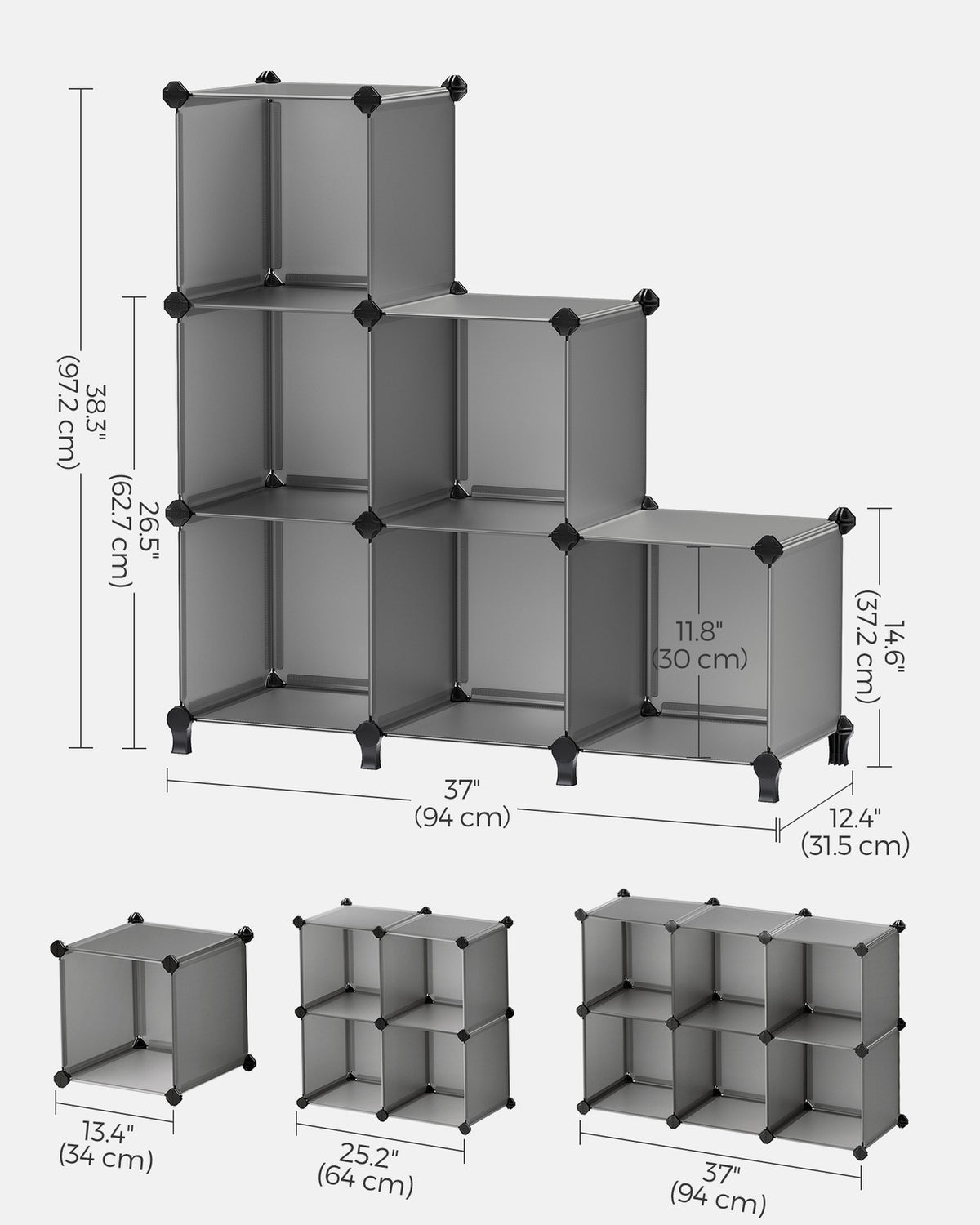 Cube Storage Organizer, 6-Cube Closet Storage Shelves, DIY Plastic Closet Cabinet