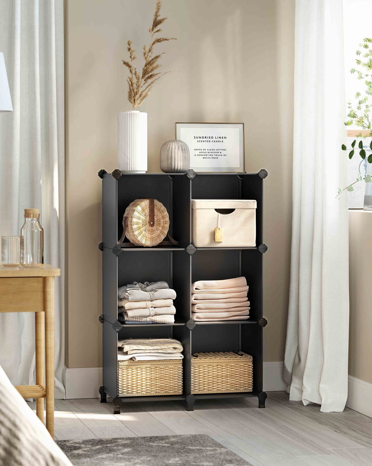 Cube Storage Organizer, 6-Cube Closet Storage Shelves, DIY Plastic Closet Cabinet