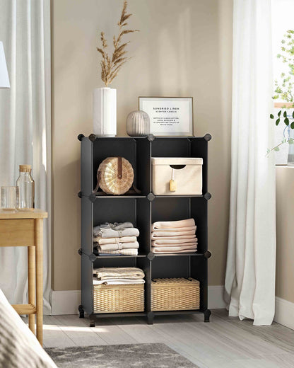 Cube Storage Organizer, 6-Cube Closet Storage Shelves, DIY Plastic Closet Cabinet