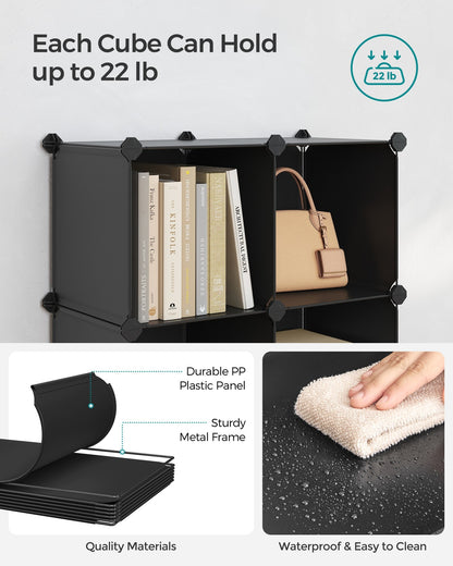 Cube Storage Organizer, 6-Cube Closet Storage Shelves, DIY Plastic Closet Cabinet