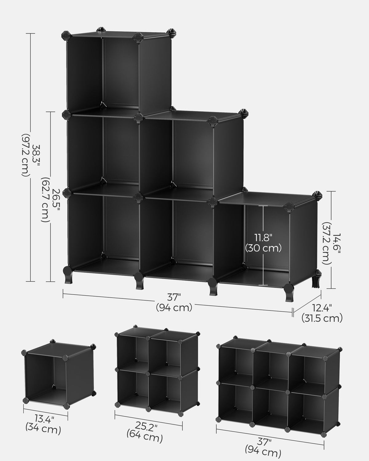 Cube Storage Organizer, 6-Cube Closet Storage Shelves, DIY Plastic Closet Cabinet