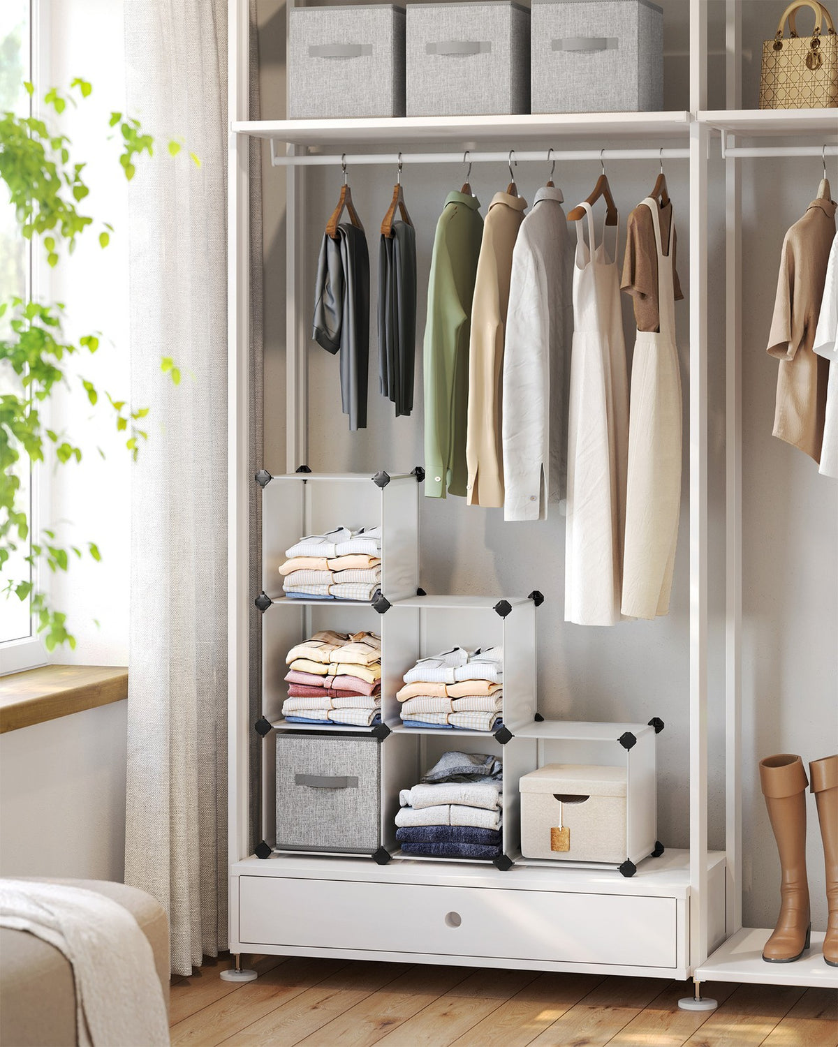 Cube Storage Organizer, 6-Cube Closet Storage Shelves, DIY Plastic Closet Cabinet