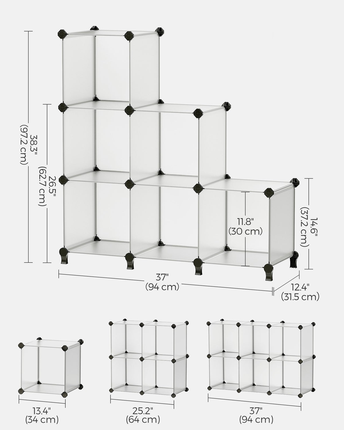 Cube Storage Organizer, 6-Cube Closet Storage Shelves, DIY Plastic Closet Cabinet