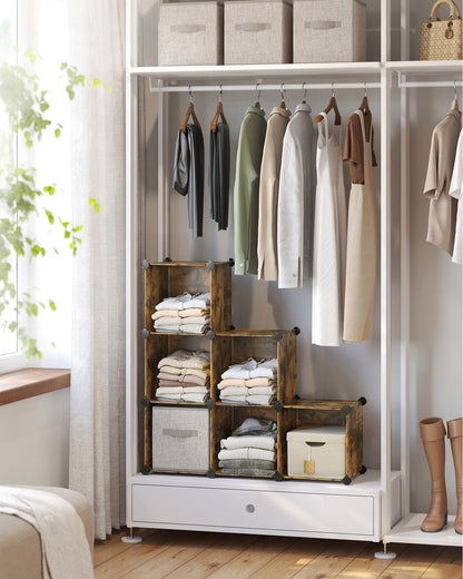 Cube Storage Organizer, 6-Cube Closet Storage Shelves, DIY Plastic Closet Cabinet