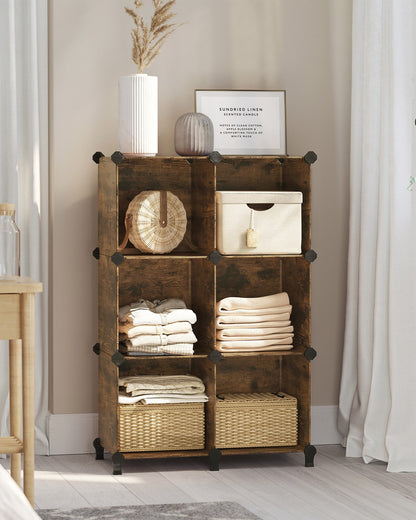 Cube Storage Organizer, 6-Cube Closet Storage Shelves, DIY Plastic Closet Cabinet