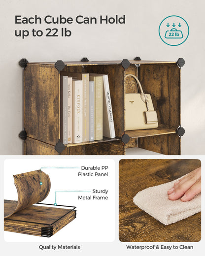 Cube Storage Organizer, 6-Cube Closet Storage Shelves, DIY Plastic Closet Cabinet