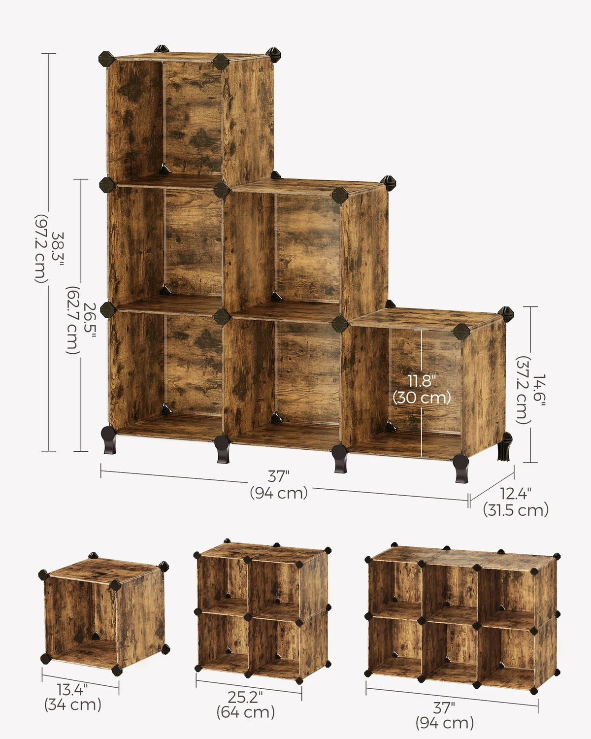 Cube Storage Organizer, 6-Cube Closet Storage Shelves, DIY Plastic Closet Cabinet