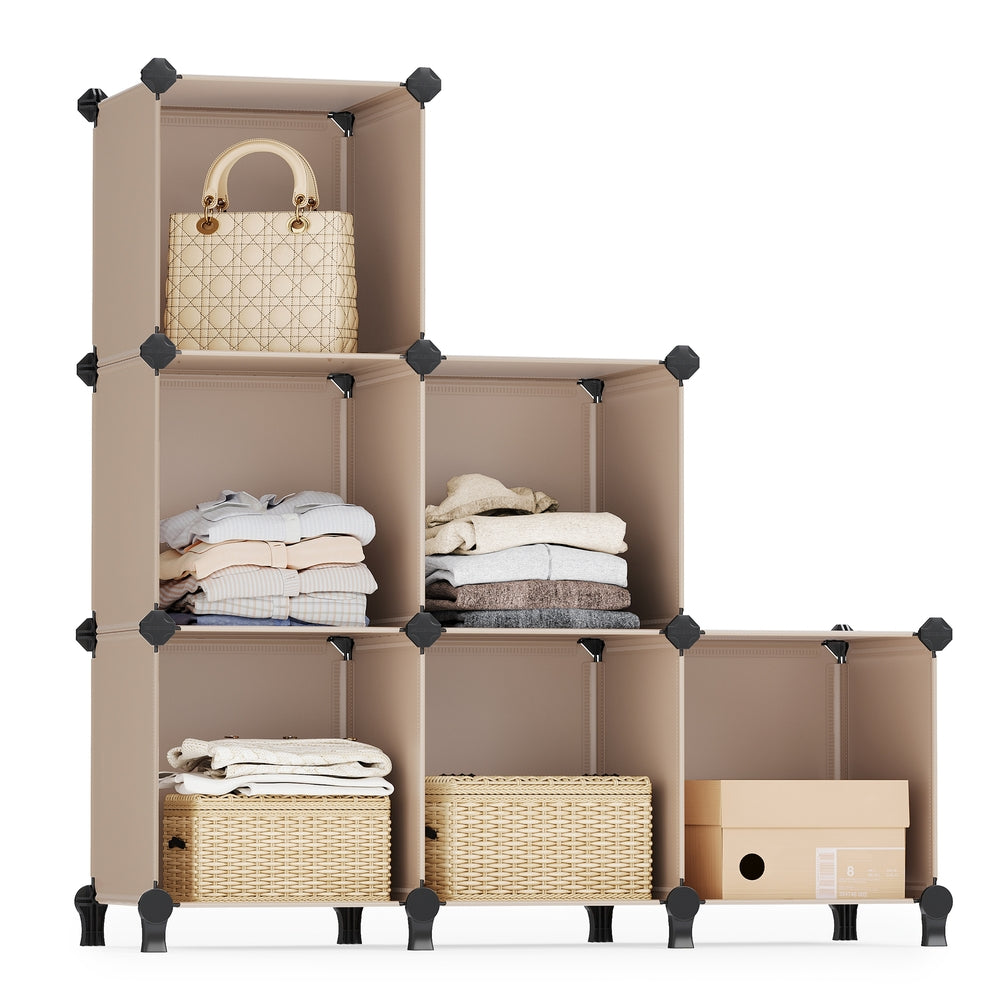 Cube Storage Organizer, 6-Cube Closet Storage Shelves, DIY Plastic Closet Cabinet