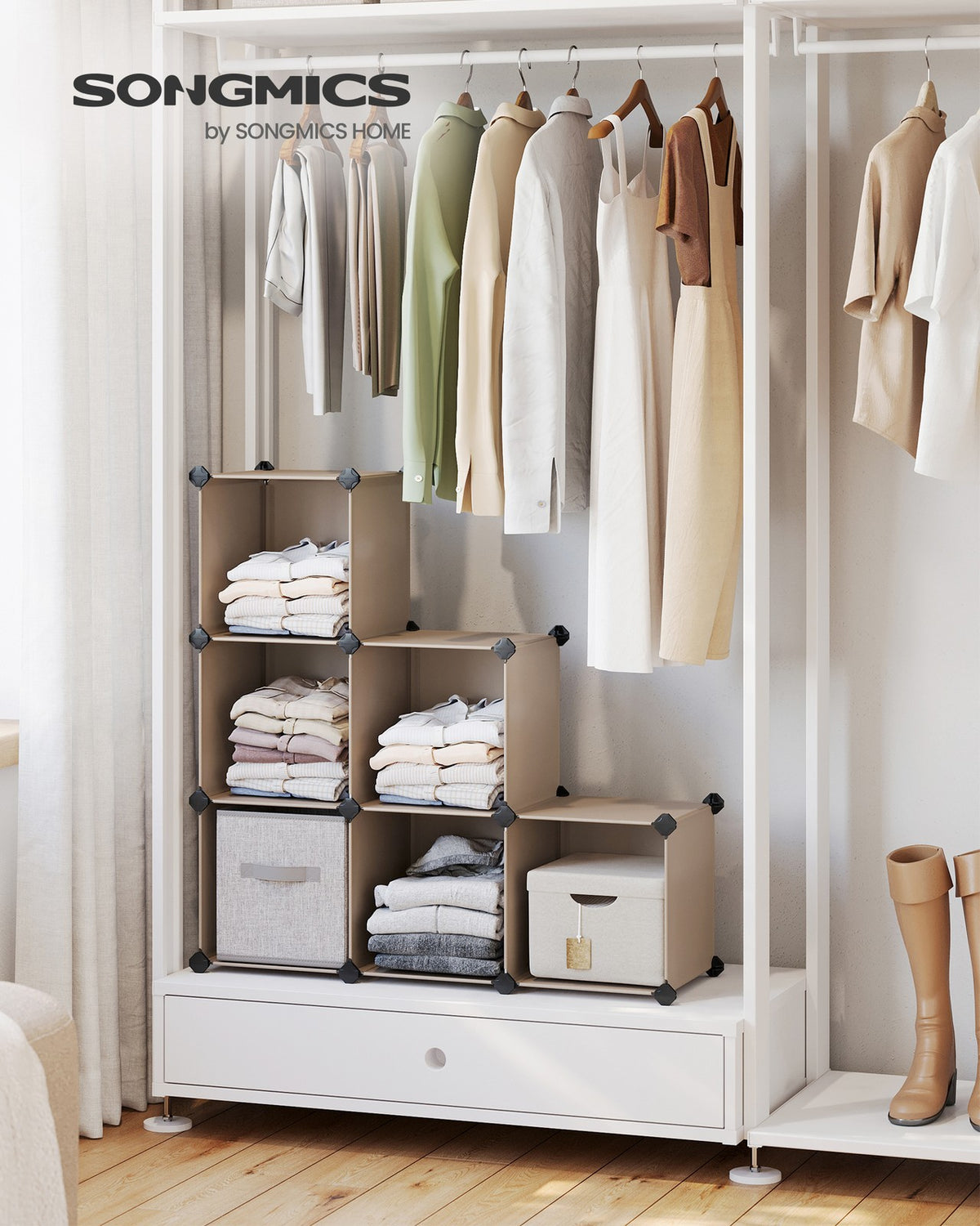 Cube Storage Organizer, 6-Cube Closet Storage Shelves, DIY Plastic Closet Cabinet