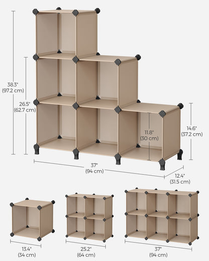 Cube Storage Organizer, 6-Cube Closet Storage Shelves, DIY Plastic Closet Cabinet