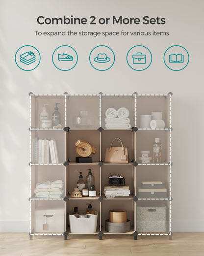 Cube Storage Organizer, 6-Cube Closet Storage Shelves, DIY Plastic Closet Cabinet