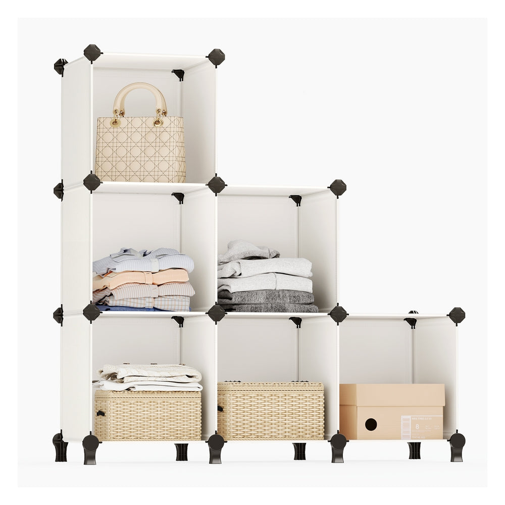 Cube Storage Organizer, 6-Cube Closet Storage Shelves, DIY Plastic Closet Cabinet