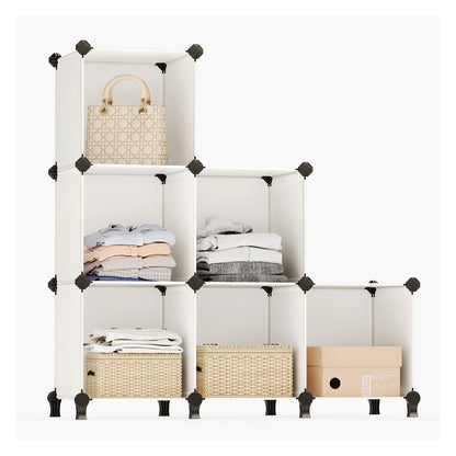 Cube Storage Organizer, 6-Cube Closet Storage Shelves, DIY Plastic Closet Cabinet
