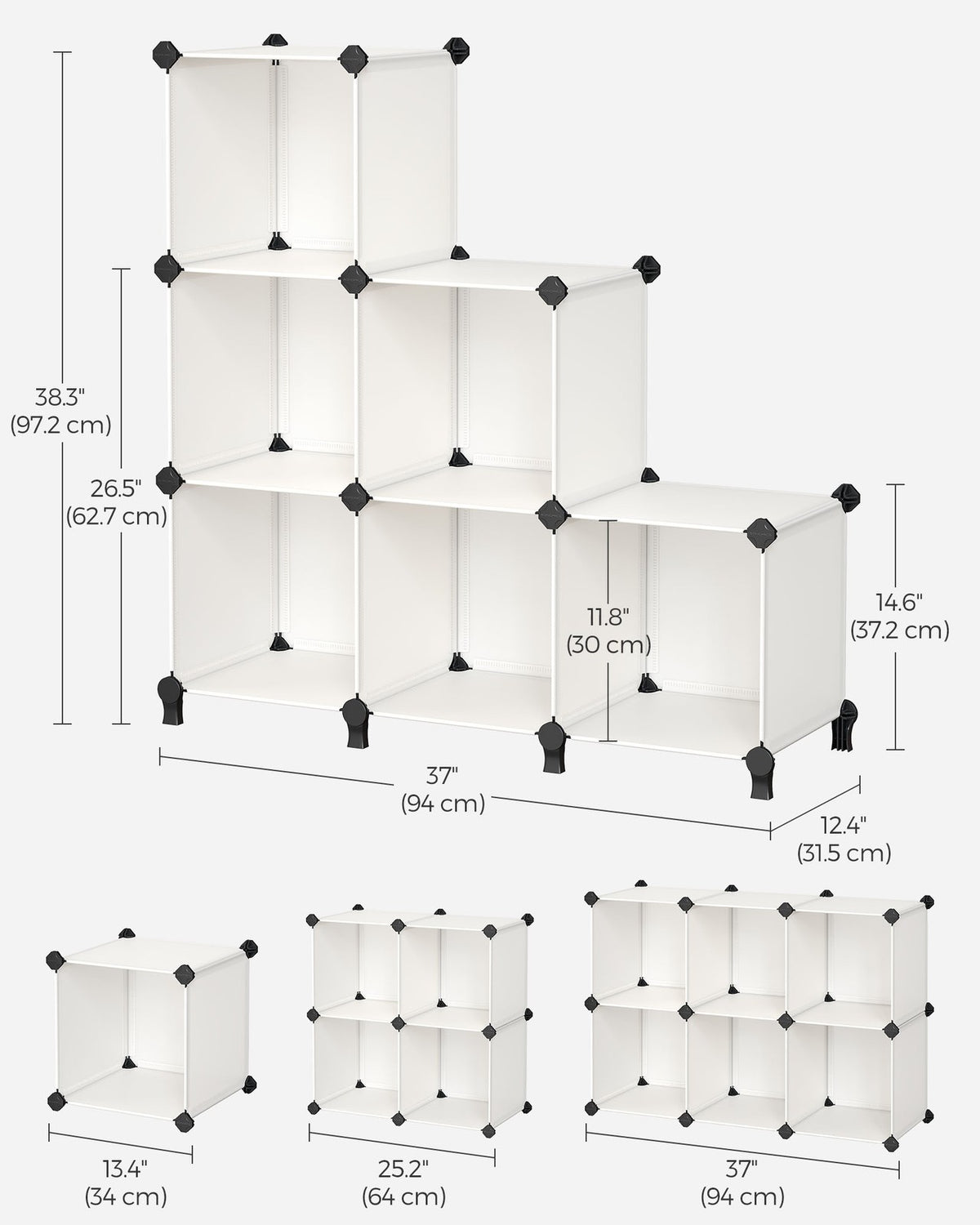 Cube Storage Organizer, 6-Cube Closet Storage Shelves, DIY Plastic Closet Cabinet