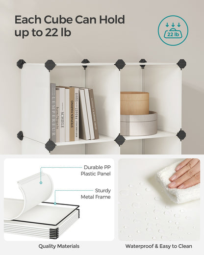 Cube Storage Organizer, 6-Cube Closet Storage Shelves, DIY Plastic Closet Cabinet