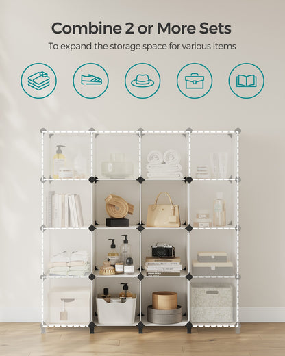 Cube Storage Organizer, 6-Cube Closet Storage Shelves, DIY Plastic Closet Cabinet
