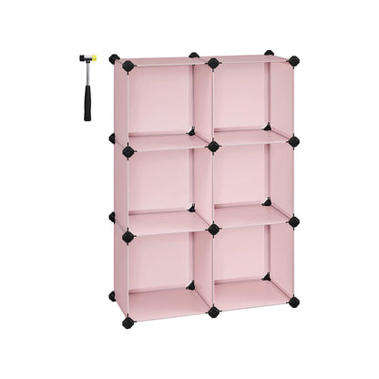 Cube Storage Organizer, 6-Cube Closet Storage Shelves, DIY Plastic Closet Cabinet