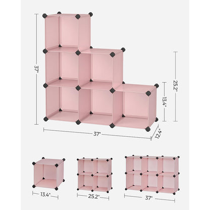 Cube Storage Organizer, 6-Cube Closet Storage Shelves, DIY Plastic Closet Cabinet