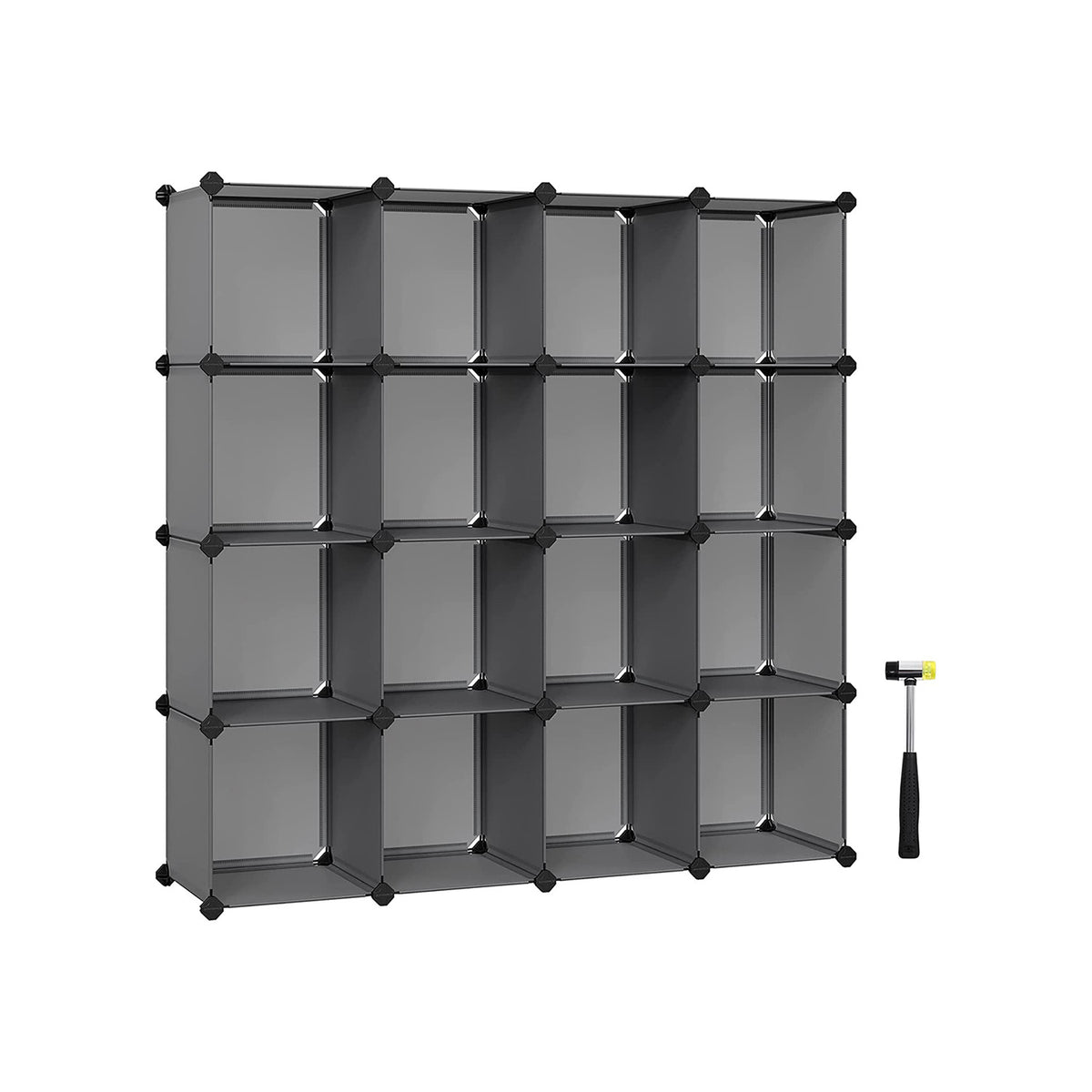 Cube Storage Organizer, 16-Cube Book Shelf, DIY Plastic Closet Cabinet