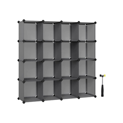 Cube Storage Organizer, 16-Cube Book Shelf, DIY Plastic Closet Cabinet