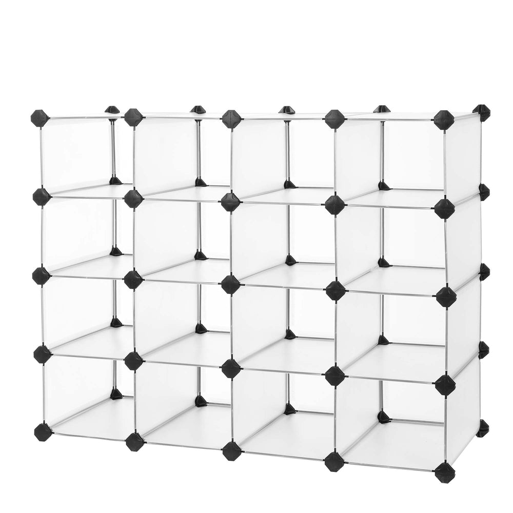 Shoe Rack, 15-Cube Modular Cube Storage, Space Saving DIY Plastic Shoe Organizer Units
