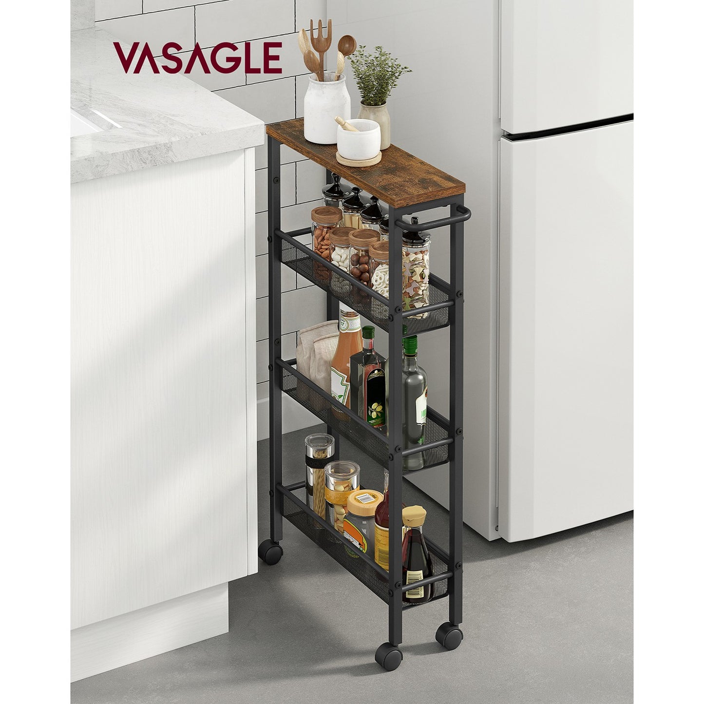 4-Tier Slim Rolling Storage Cart - image 2