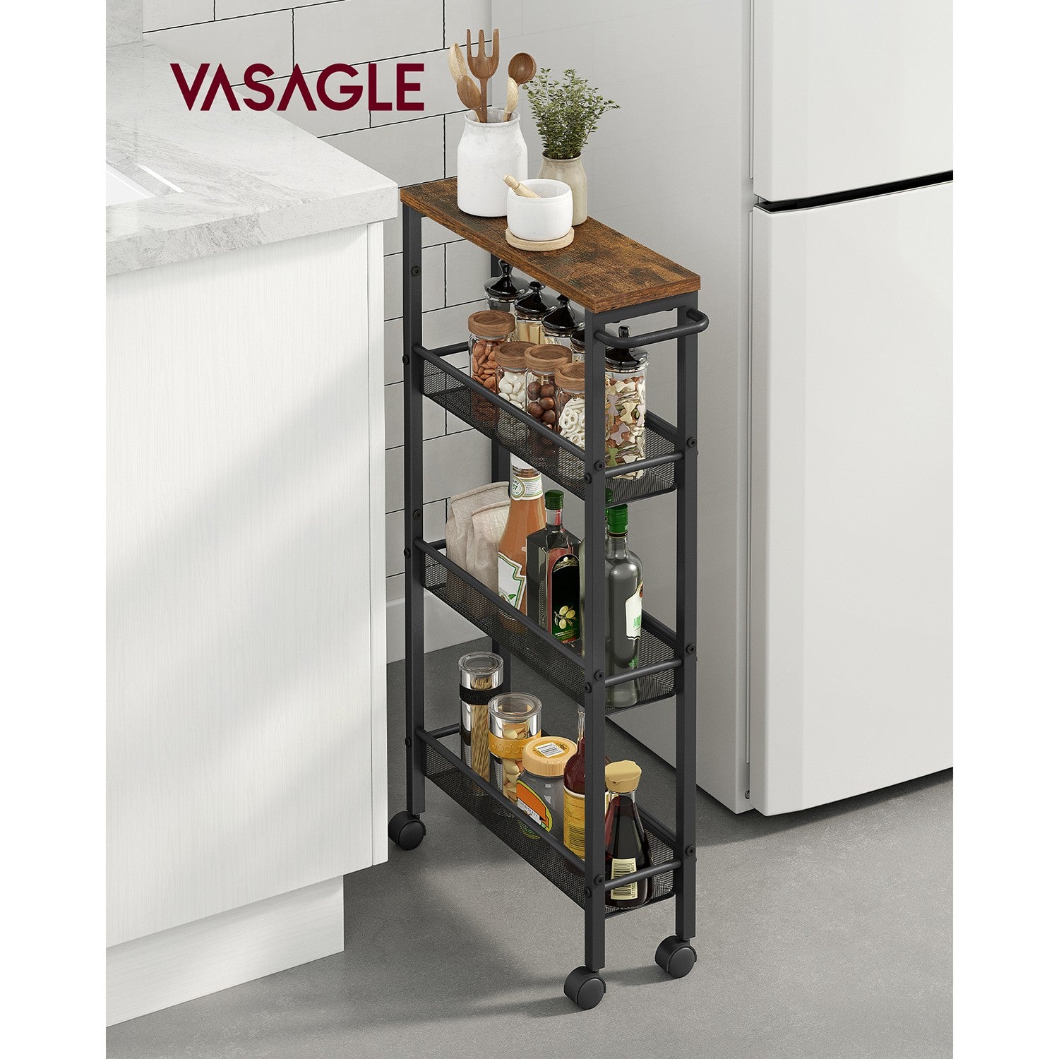 4-Tier Slim Rolling Storage Cart - image 2