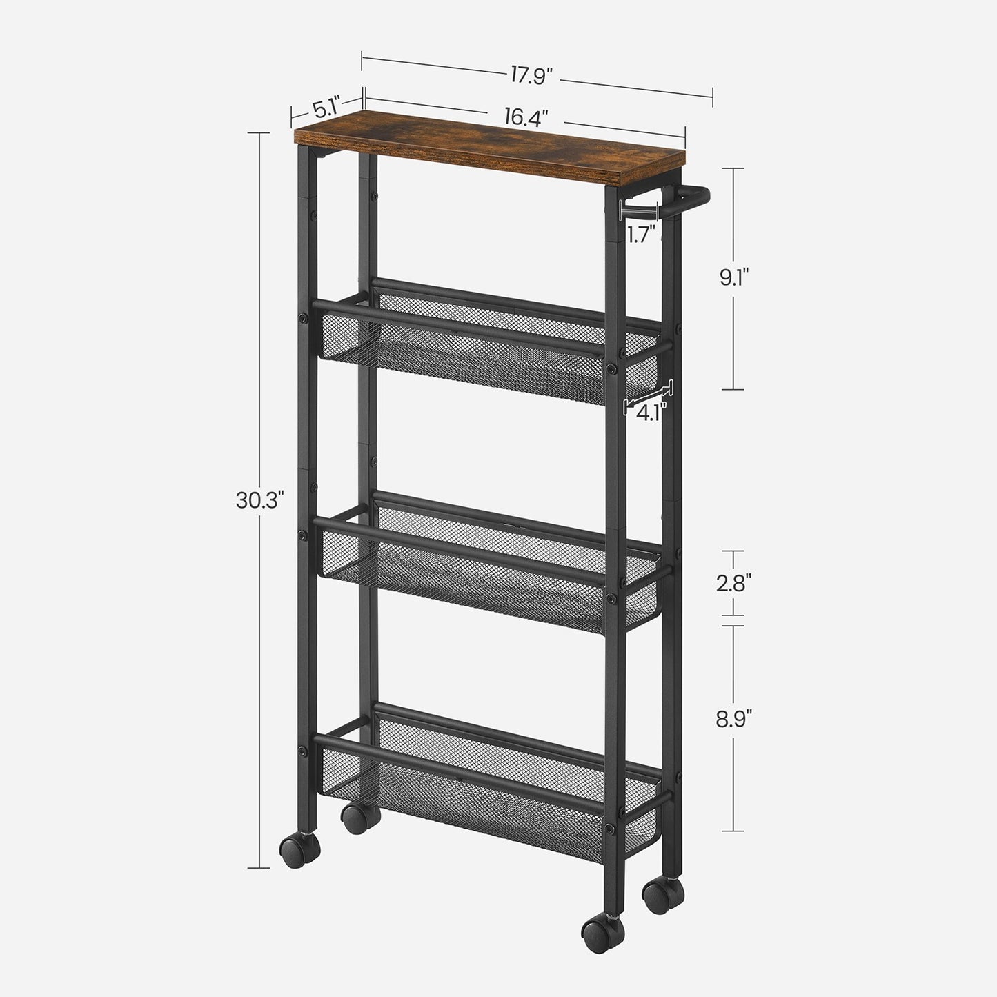 4-Tier Slim Rolling Storage Cart - image 7