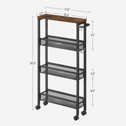 4-Tier Slim Rolling Storage Cart - image 7