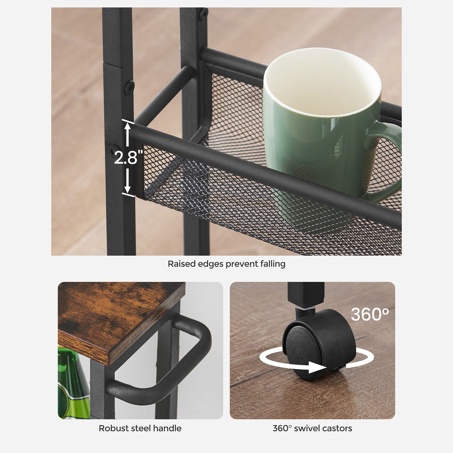 4-Tier Slim Rolling Storage Cart - image 8