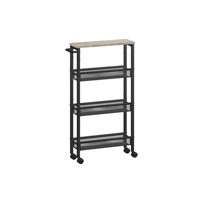 4-Tier Slim Rolling Storage Cart - HWLEXTRA 