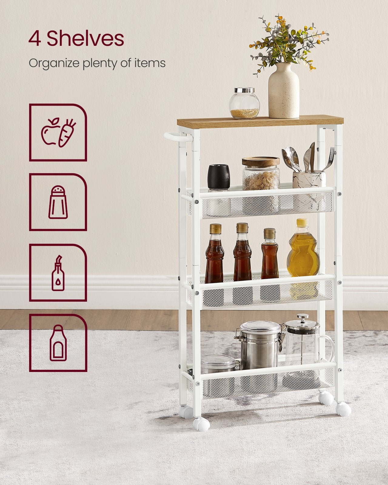 4-Tier Slim Rolling Storage Cart - image 20