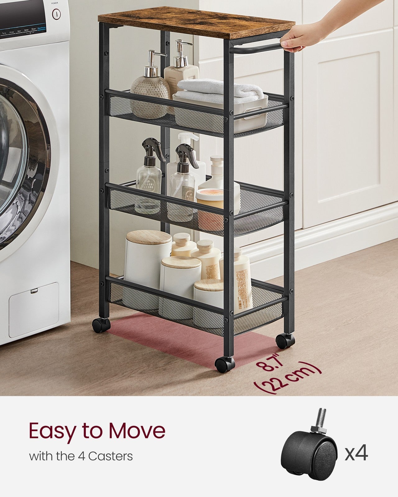 4-Tier Slim Rolling Storage Cart - image 12