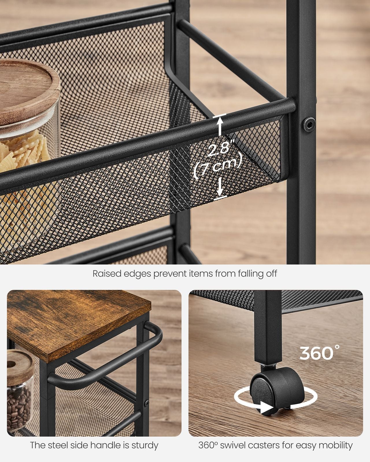 4-Tier Slim Rolling Storage Cart - image 13