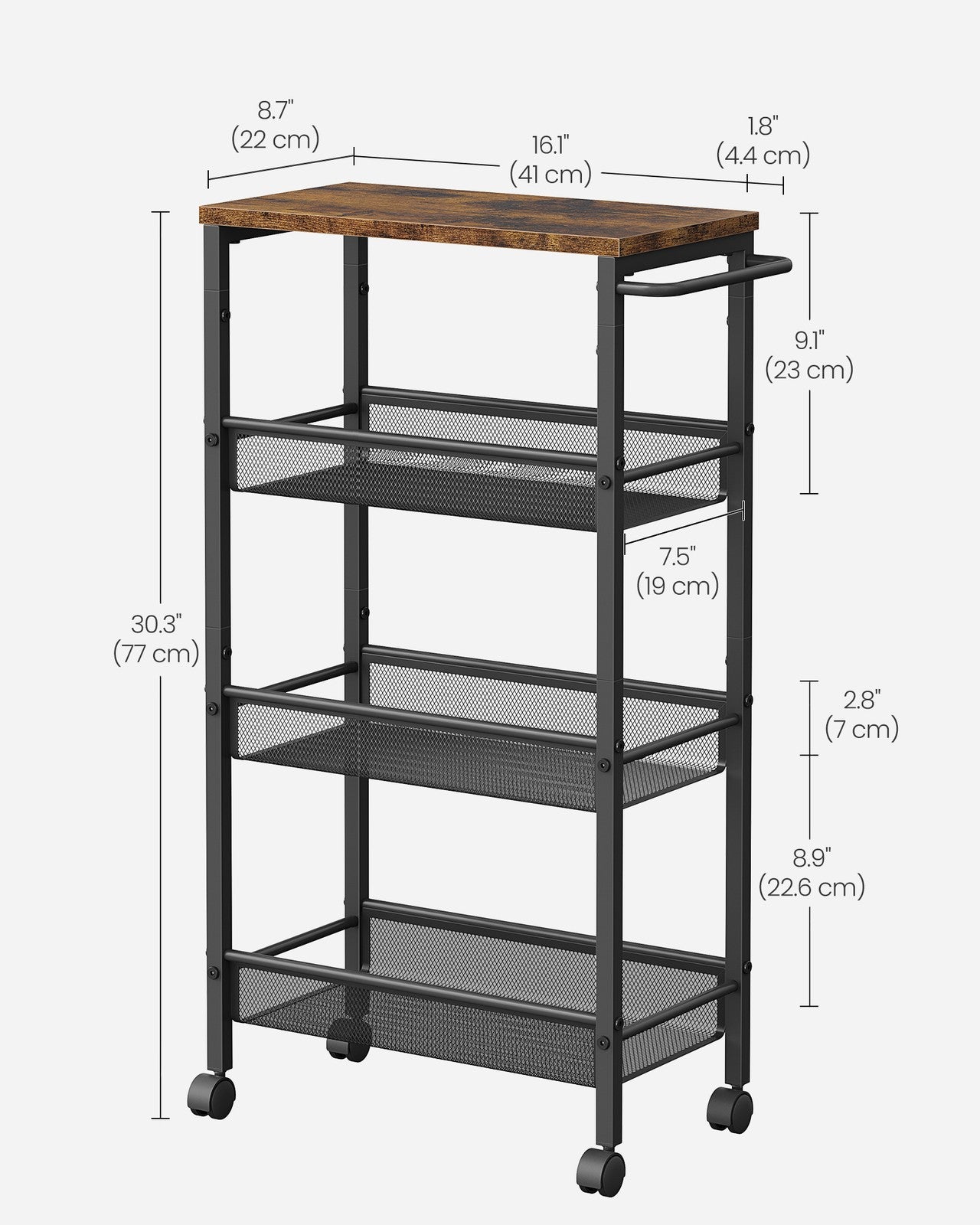 4-Tier Slim Rolling Storage Cart - image 14