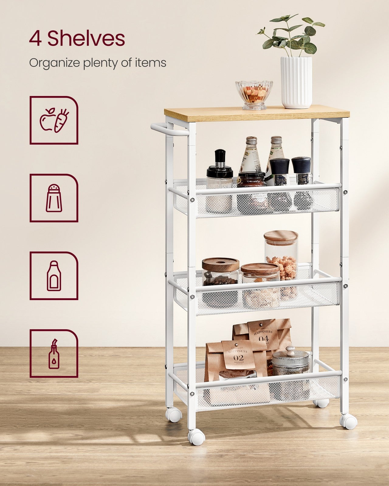 4-Tier Slim Rolling Storage Cart - image 28