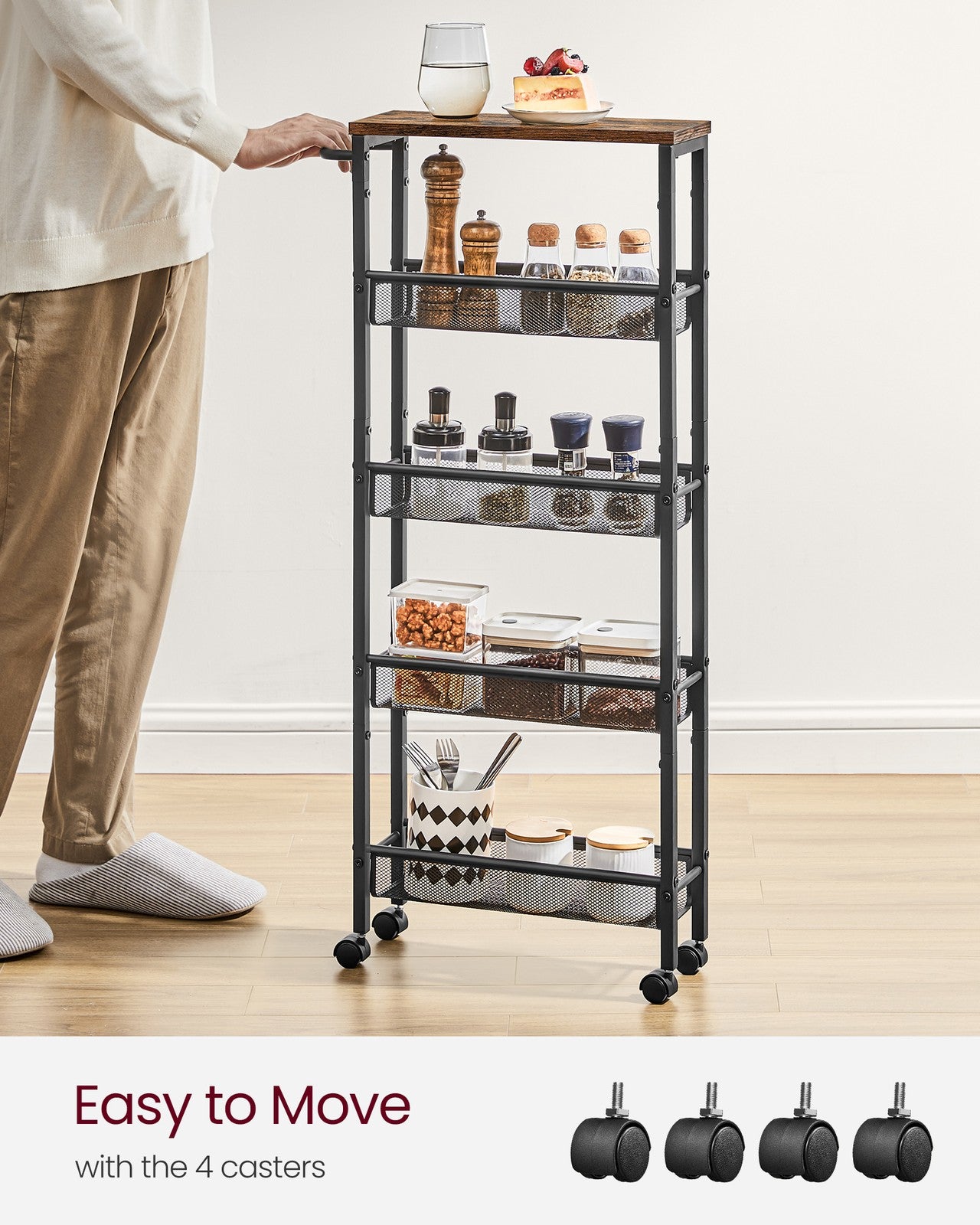 4-Tier Slim Rolling Storage Cart - image 36