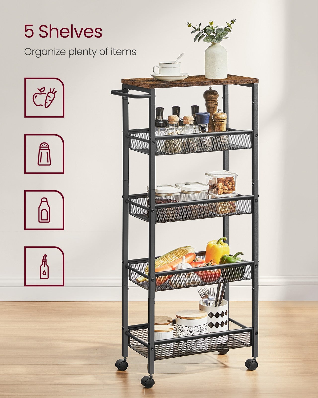 4-Tier Slim Rolling Storage Cart - image 42