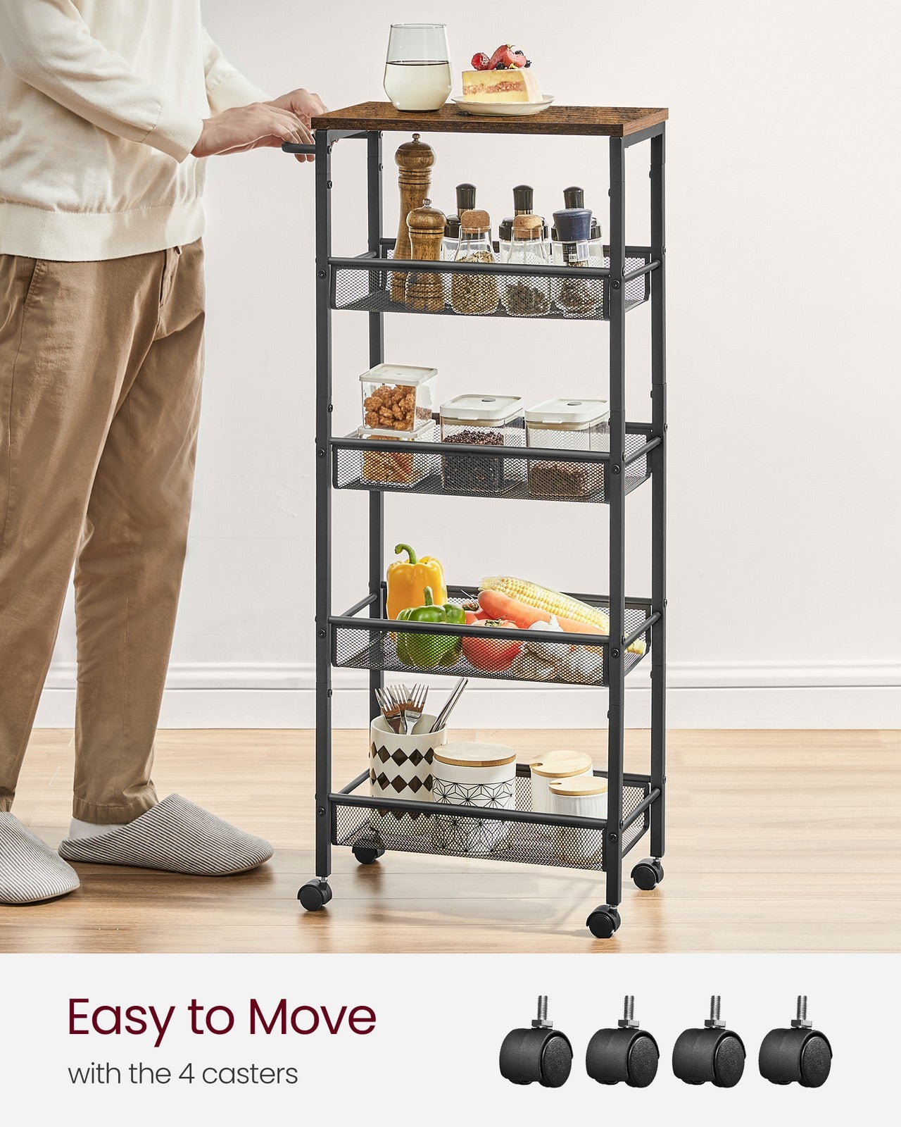 4-Tier Slim Rolling Storage Cart - image 43