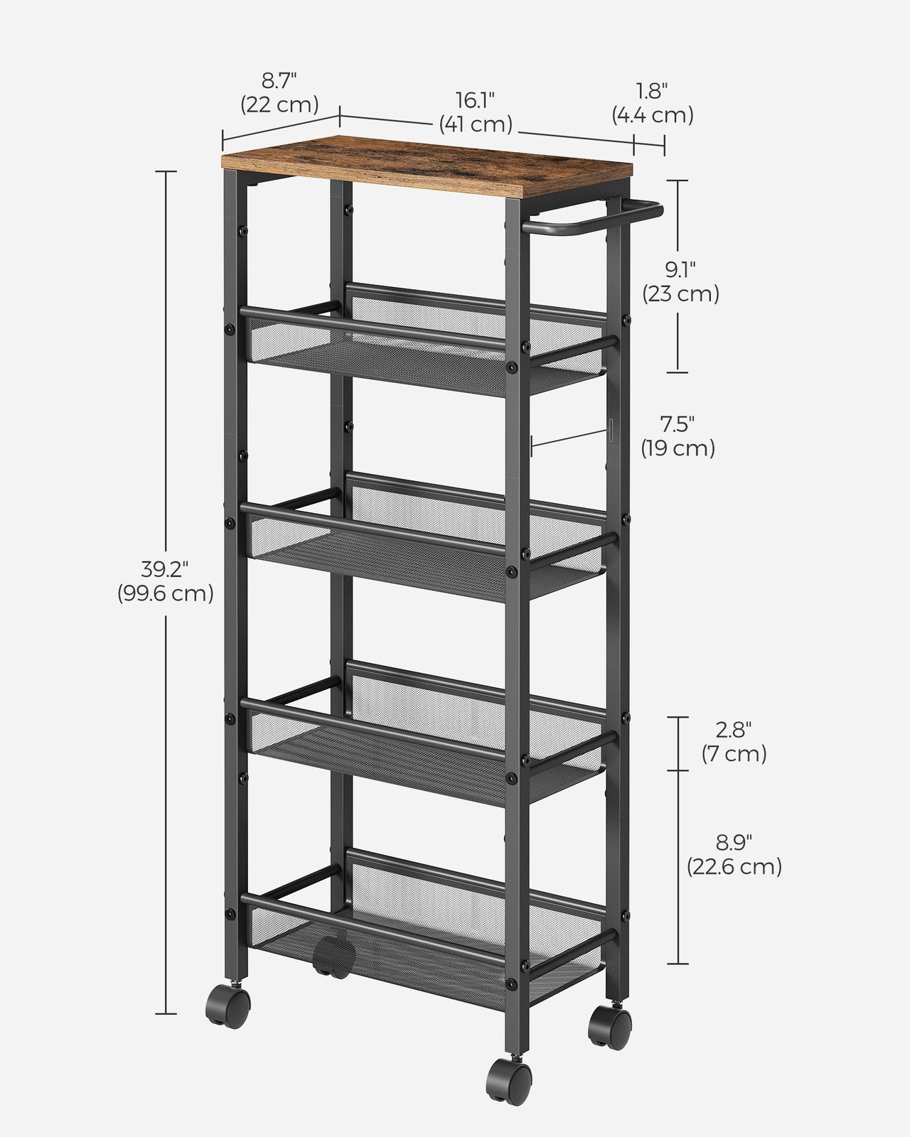 4-Tier Slim Rolling Storage Cart - image 44