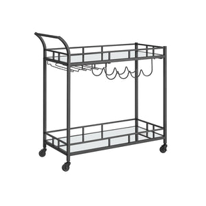 Home Bar Serving Cart with 2 Mirrored Shelves