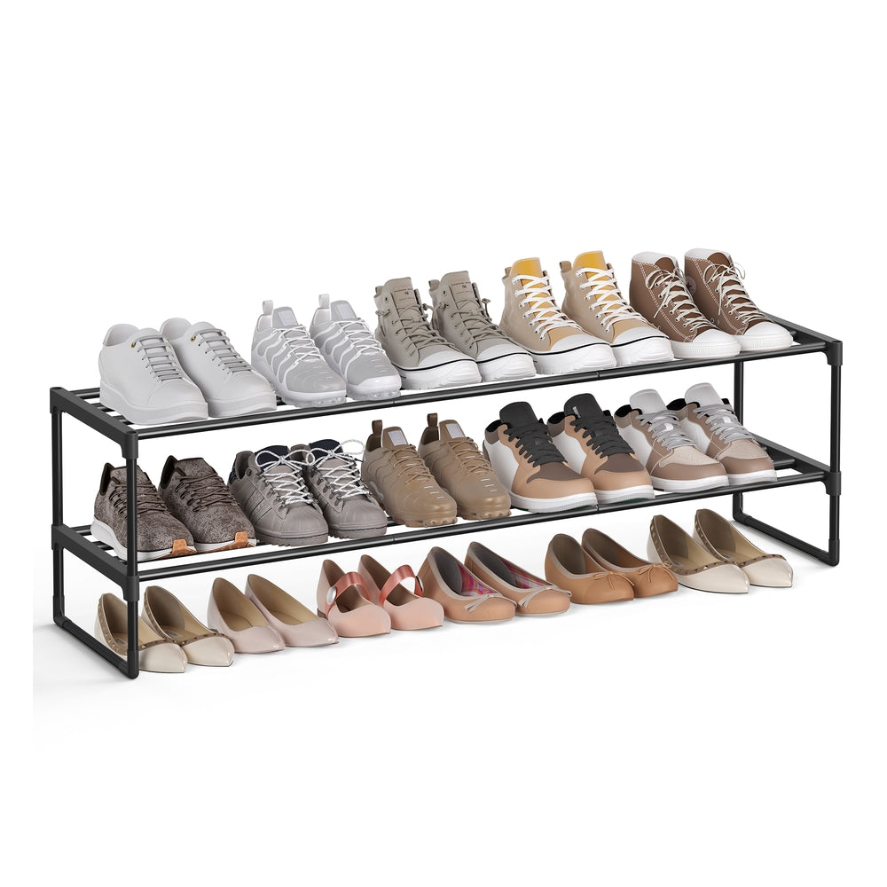2 Tier Metal Shoe Rack for 12 Pairs of Shoes - image 1