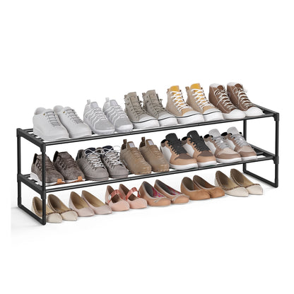 2 Tier Metal Shoe Rack for 12 Pairs of Shoes - image 1