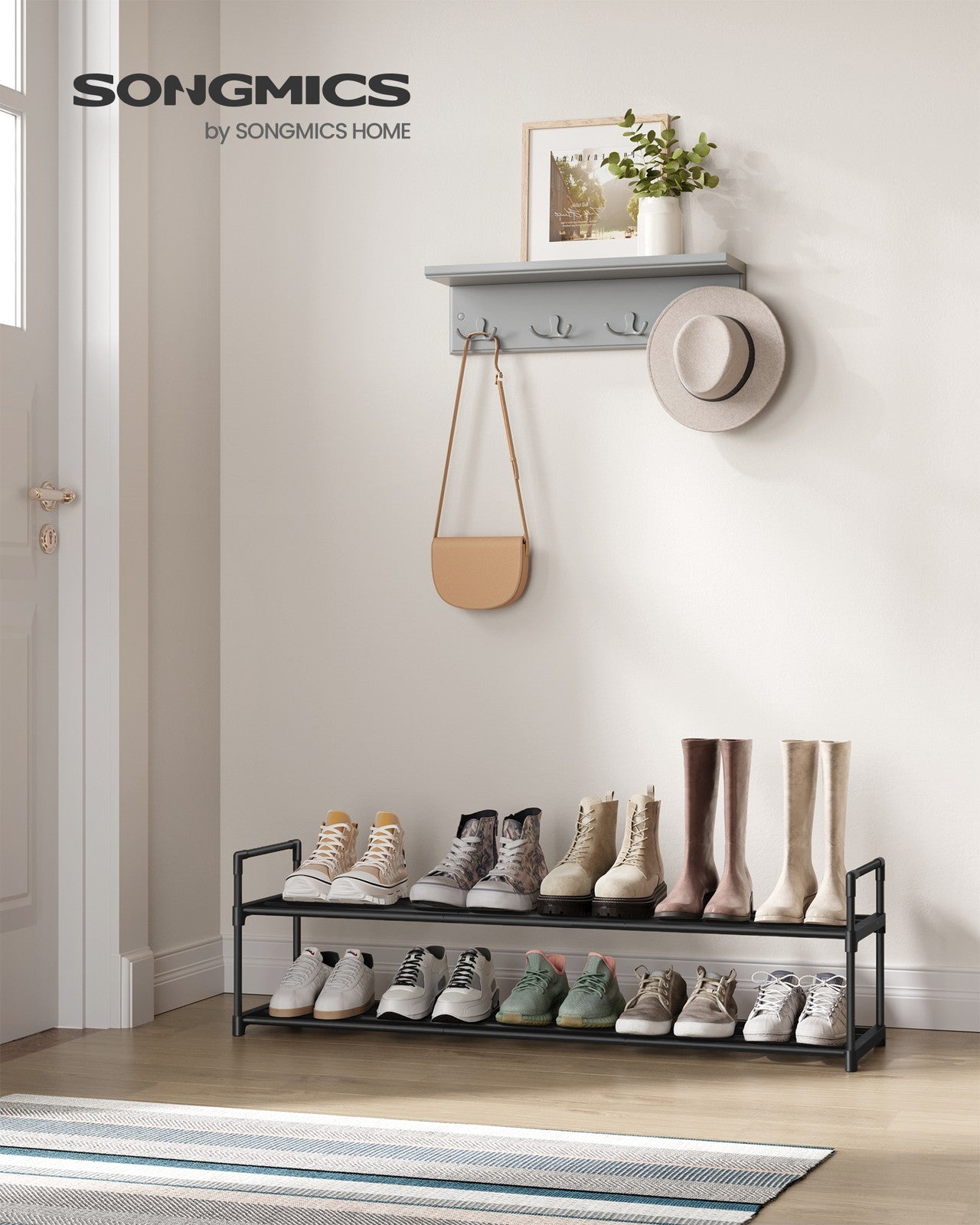 2 Tier Metal Shoe Rack for 12 Pairs of Shoes - image 2
