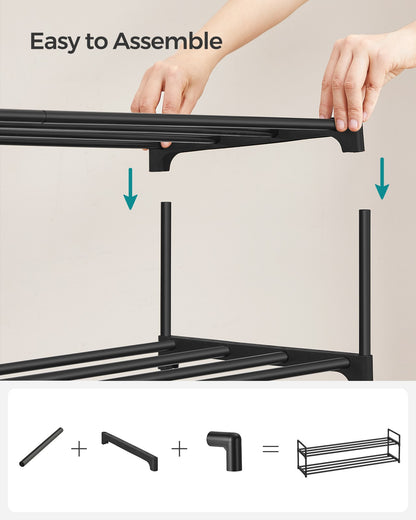 2 Tier Metal Shoe Rack for 12 Pairs of Shoes