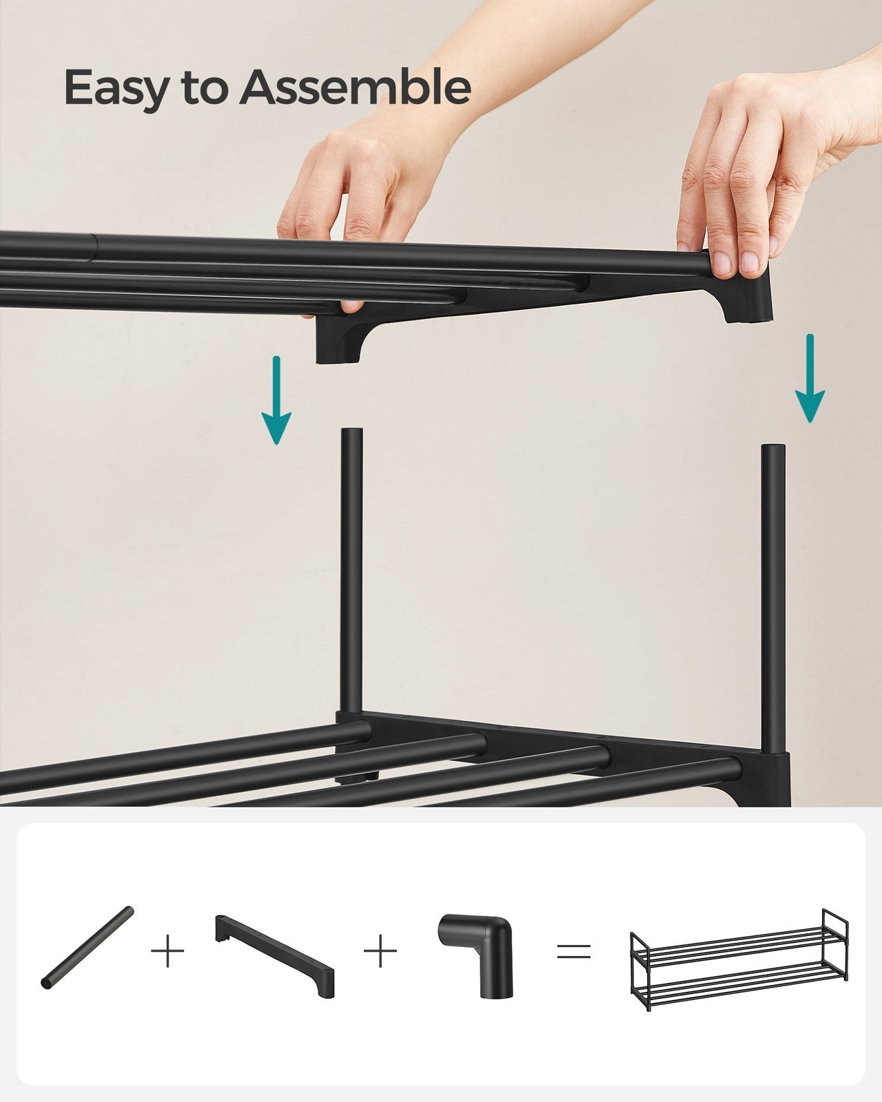 2 Tier Metal Shoe Rack for 12 Pairs of Shoes - image 5