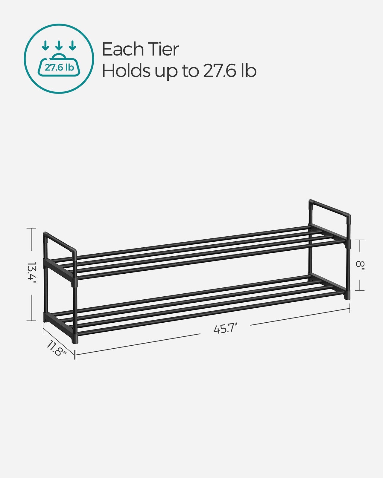 2 Tier Metal Shoe Rack for 12 Pairs of Shoes - image 6