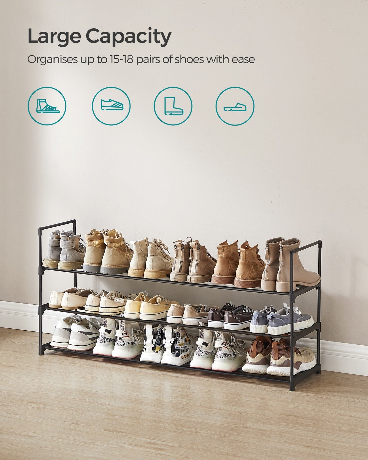 2 Tier Metal Shoe Rack for 12 Pairs of Shoes - image 18