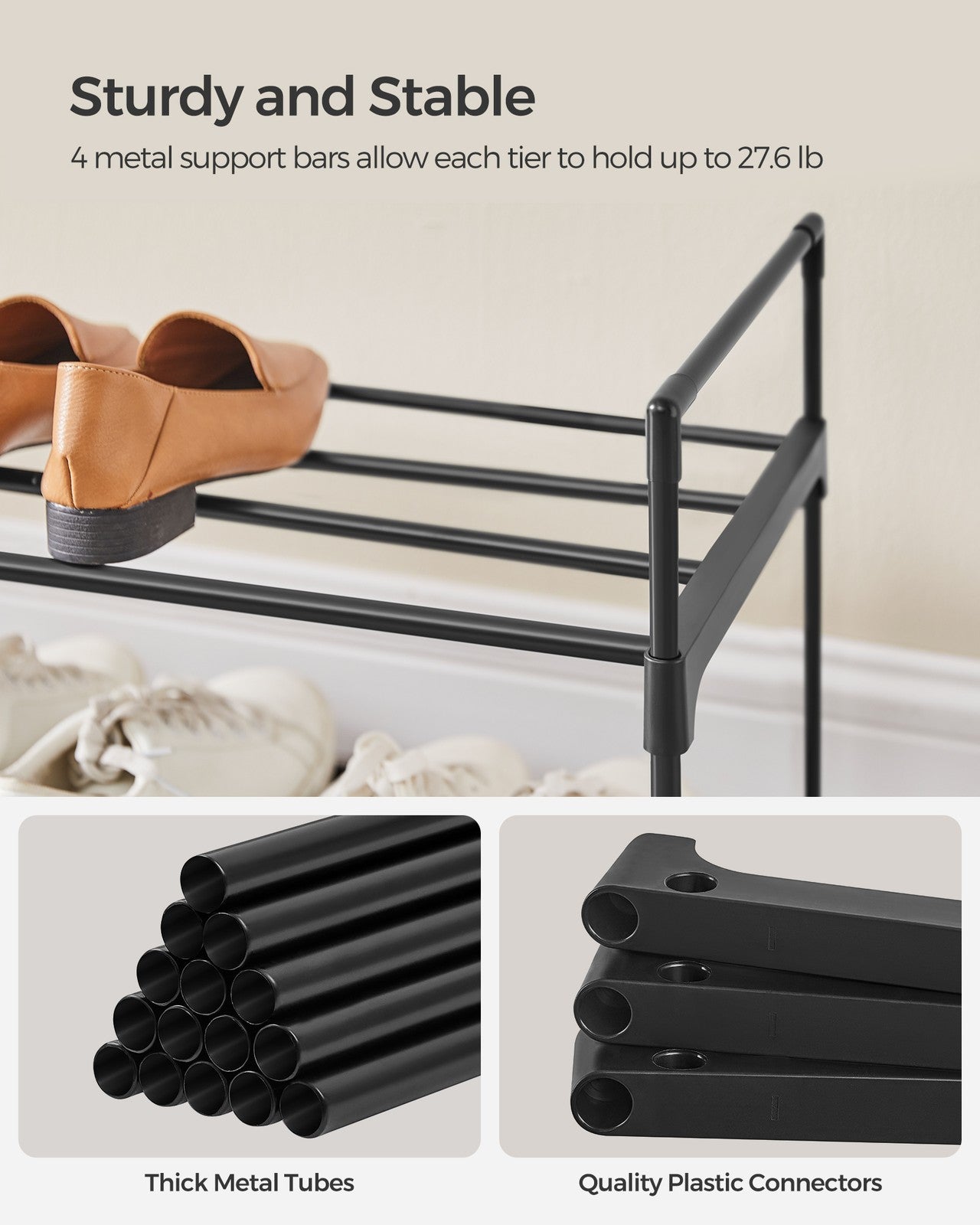 2 Tier Metal Shoe Rack for 12 Pairs of Shoes - image 19